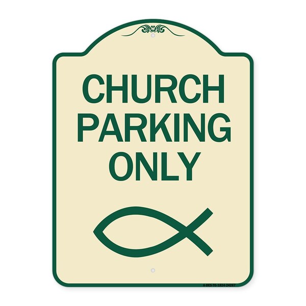 Signmission Church Parking Only Symbol Heavy-Gauge Aluminum Architectural Sign, 24" x 18", TG-1824-24267 A-DES-TG-1824-24267 - main
